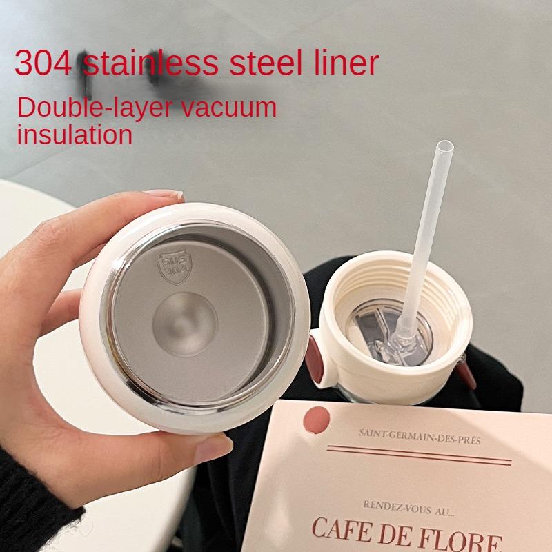 Simple Thermos Cup for Girls, Straw Cup Ins, High-looking Internet Celebrity, Adult Student Gift, Children's Water Cup