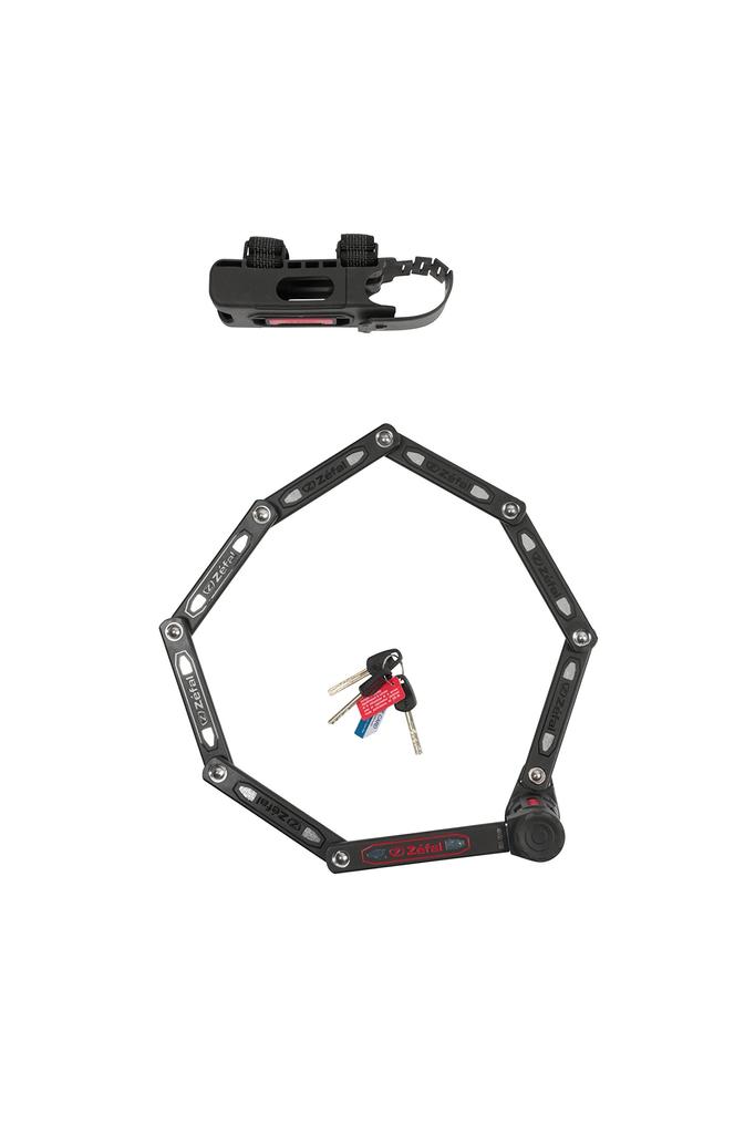Zefal Bicycle Blade Lock F16L Foldable Double Lock System Includes Spare Key Cut Resistant Black 4917B K-TRAZ 1,35kg