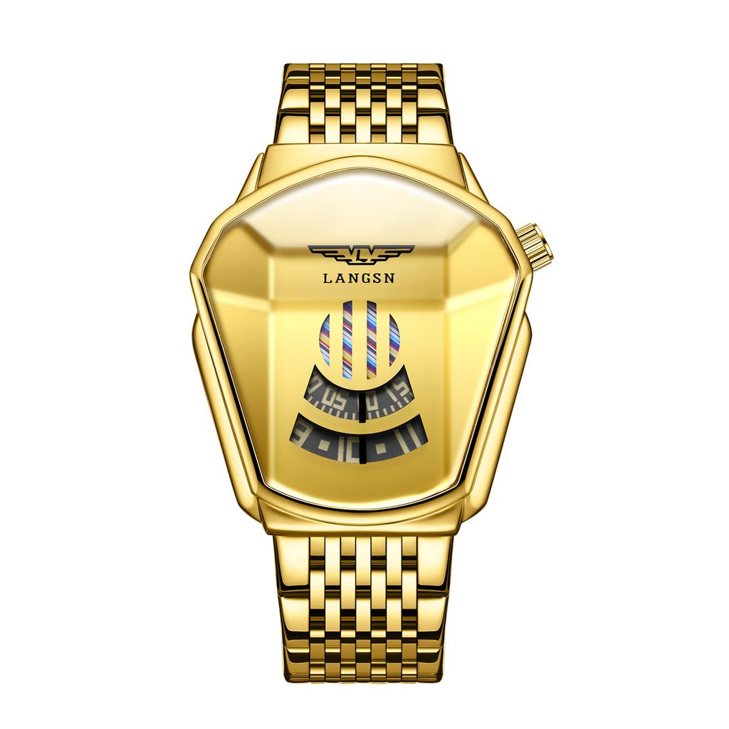 Watch Men'S Personality Trend Creative Versatile Fashion Steel Belt High Value New Concept Cool Quartz Watch