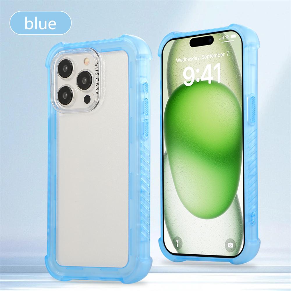 Luxury Matte Candy Colorful Shockproof Armor Phone Case For iPhone 16 15 14 Plus 13 12 Pro Max Transparent Hard PC Bumper Cover