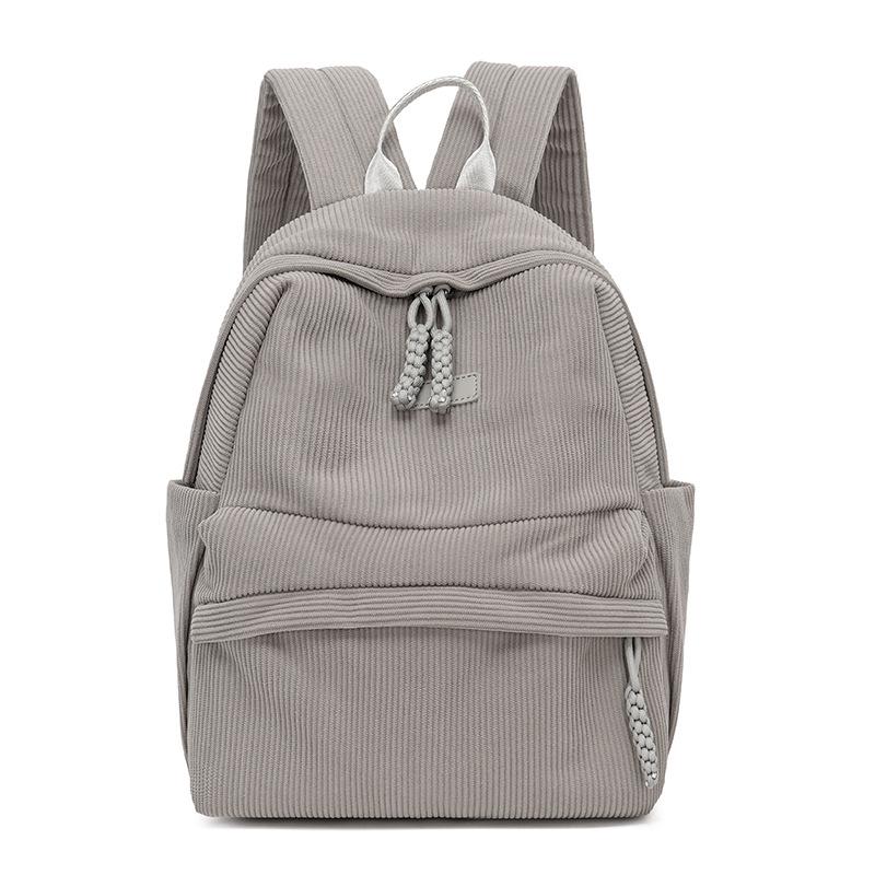 2025 Women's Corduroy Casual Small Backpack - Mori Style, Solid Color