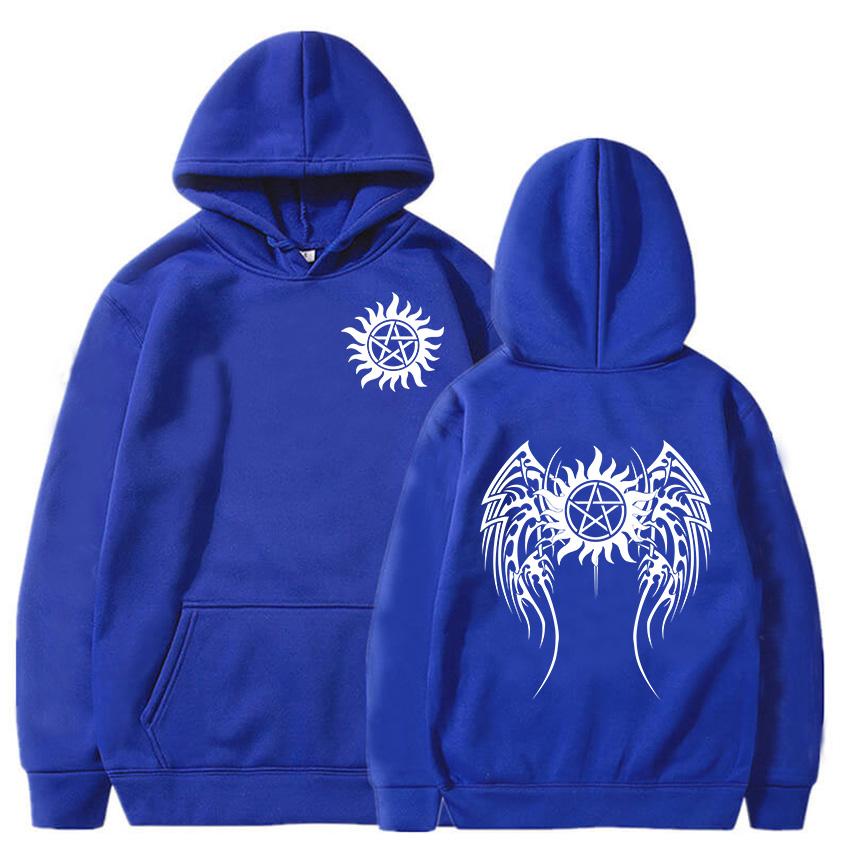 Men Clothes Supernaturall Winchester Bros Hoodies Long Sleeve Winter Hooded Pullovers Graphic Printing Sweatshirt Streetwear