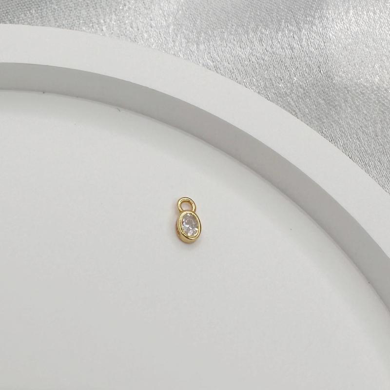 S925 Silver Mini Water Droplet Heart Round Pendant Charms Zircon Pendant Accessories for Necklace Jewelry Making SD12