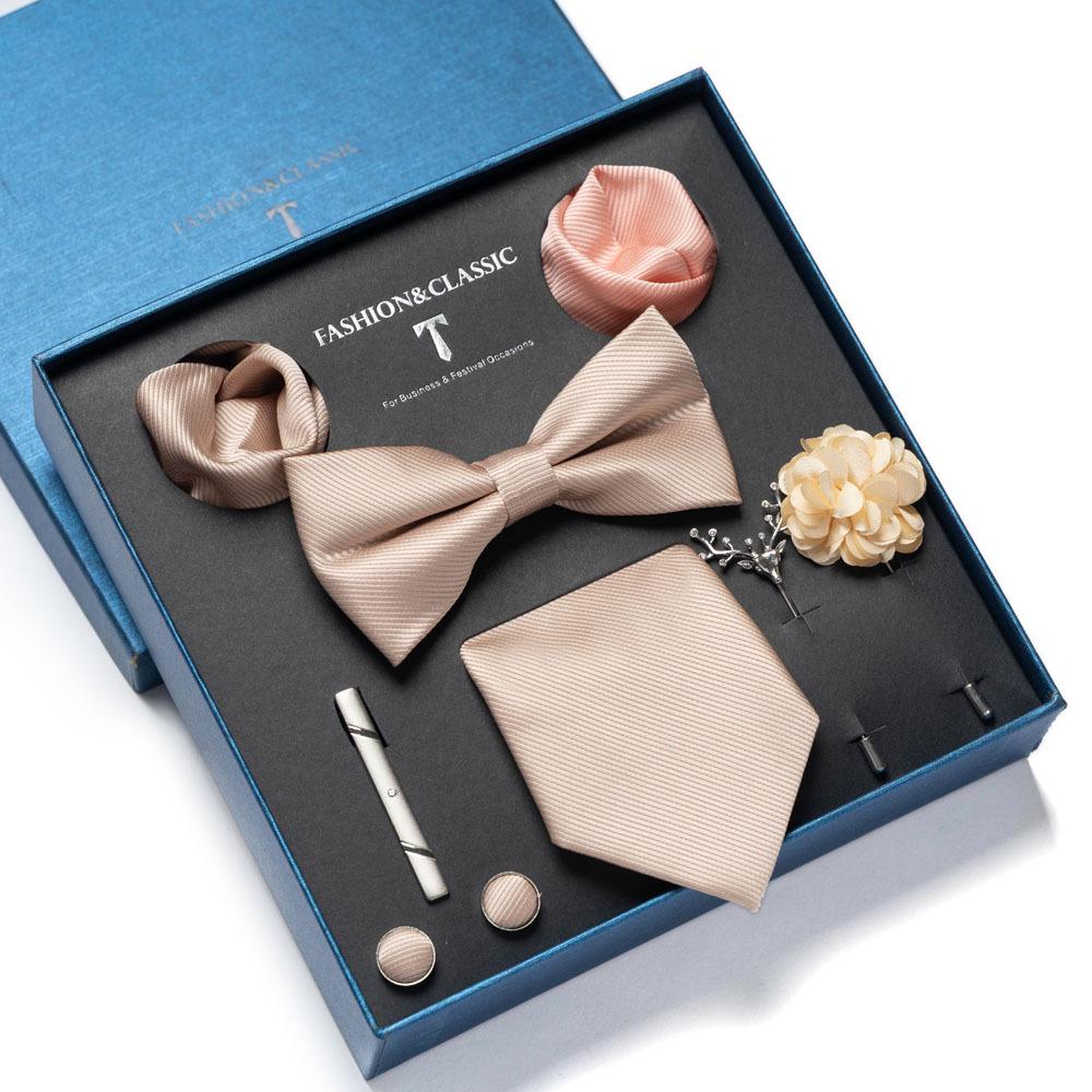 8-Piece Men's High-Grade Tie Set with Gift Box for Weddings and Formal Events