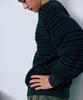 Nano Universe Mercerized Cotton Ribbed Striped Crew Neck Size Pattern Knit, Men's, M, 361, 2, 668-5222220