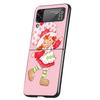 Cute Strawberry Girl Cover Phone Case For Samsung Galaxy Z Flip 7 6 5 4 3 5G Flip7 Flip6 Flip5 Flip4 Flip3 Black Fundas Shell