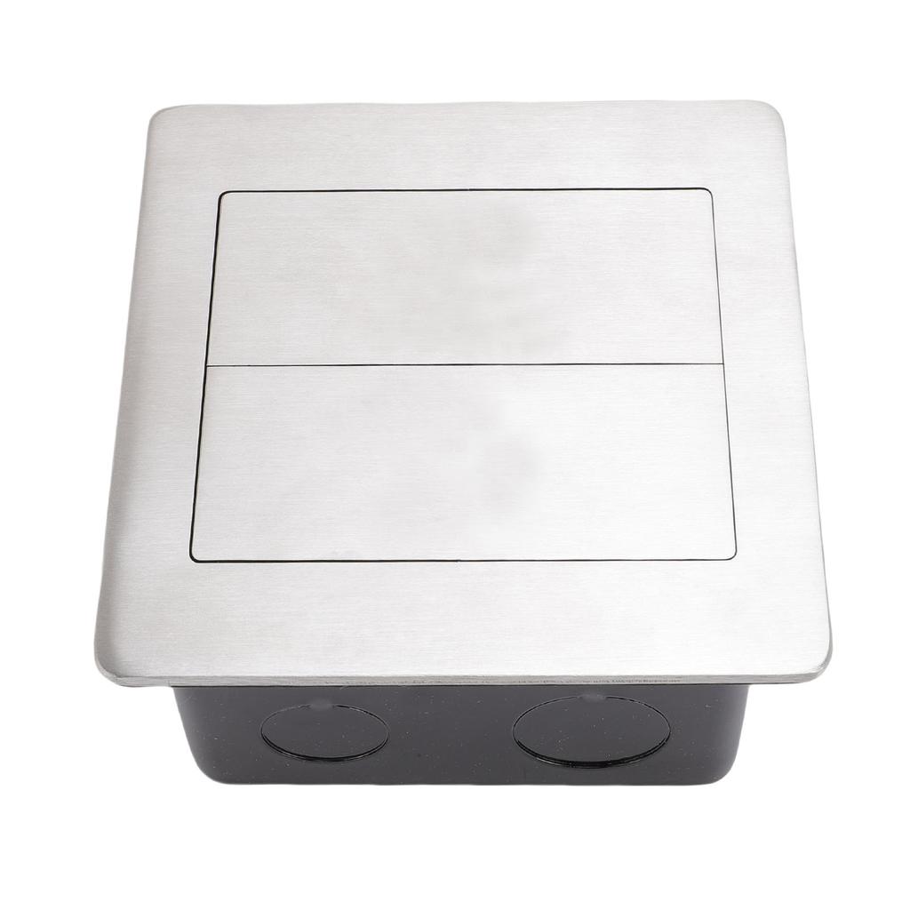 Recessed Floor Socket 3 Prong USB A USB C LAN Port Silver Sliding Door Embedded Power Outlet for Floors Countertops