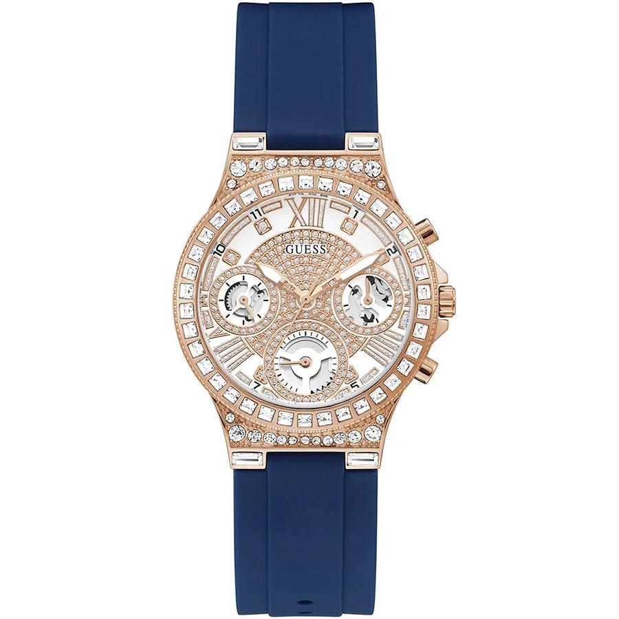 Женские кварцевые часы GUESS с корпусом из нержавеющей стали, подходят для деловых случаев, в качестве подарка другим, GW0257L3 синий