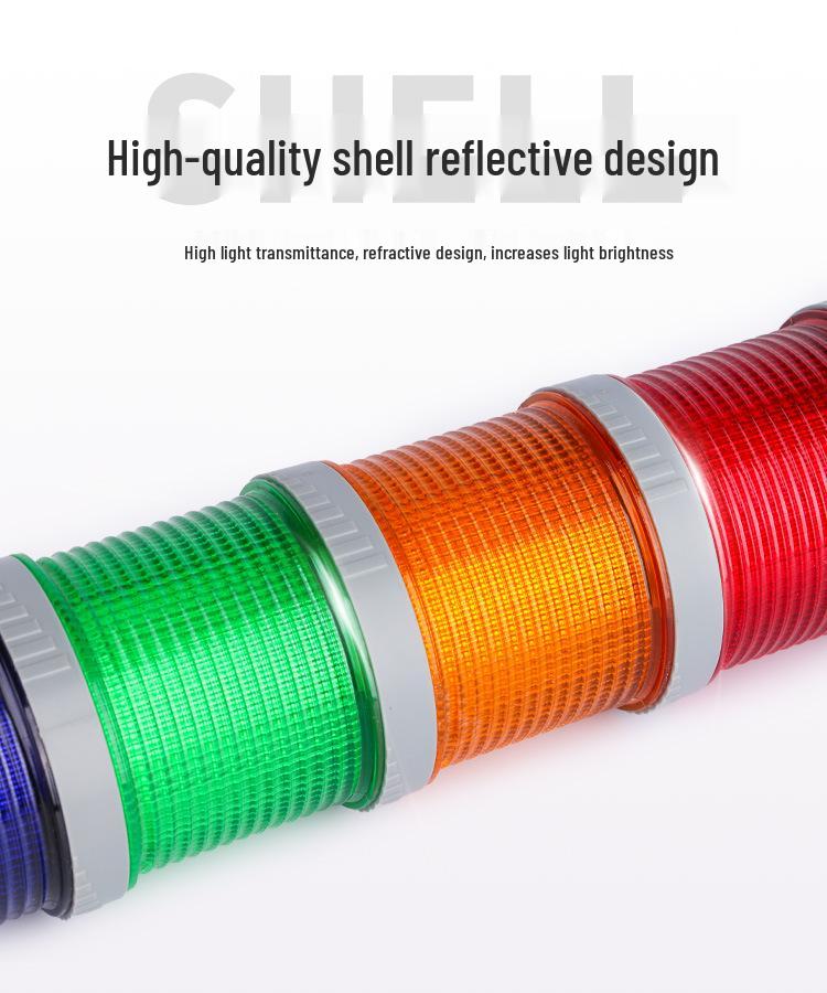 LED Multi-Tier Signal Tower Light with Three-Color Indicator and Audible Alarm, 24V