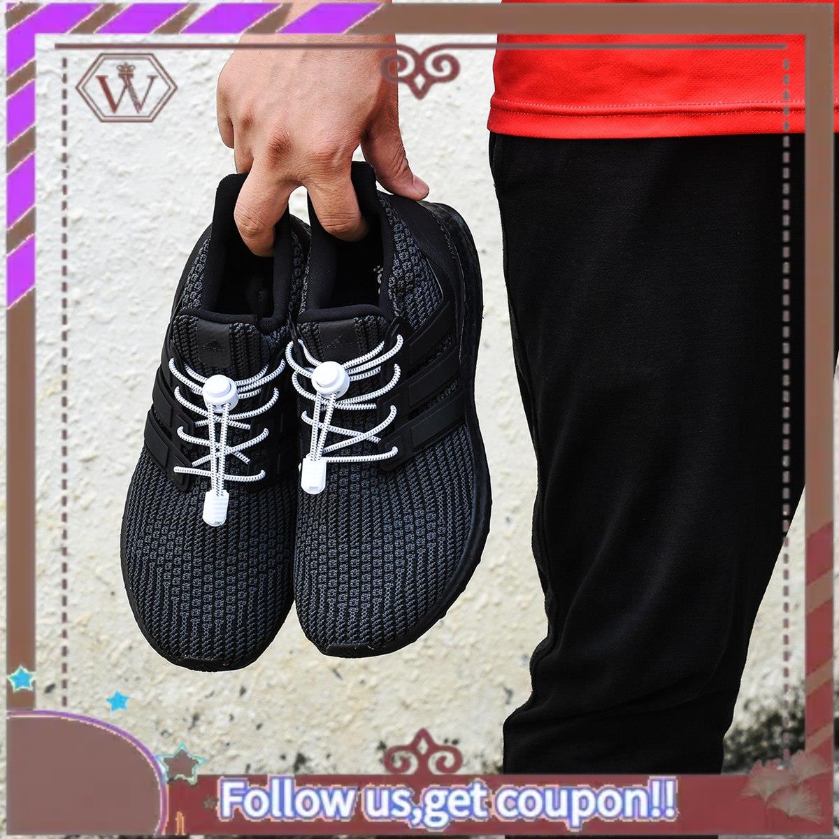 A95D-5 Pair No Tie Shoe Laces Reflective Elastic Lock Shoe Laces Elastic Cord Sports Laces One Size Fits All Adult And Kids Shoe NONE