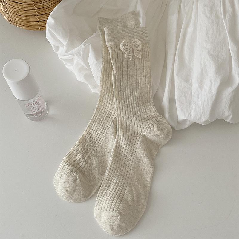 Women's Summer Thin Hair Ballet Style White Tube Cotton Socks