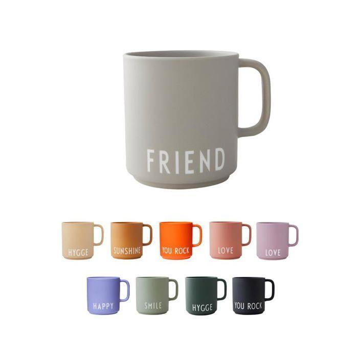 Mug - design letters - 1190071 - porcelaine - cylindrique - contemporain