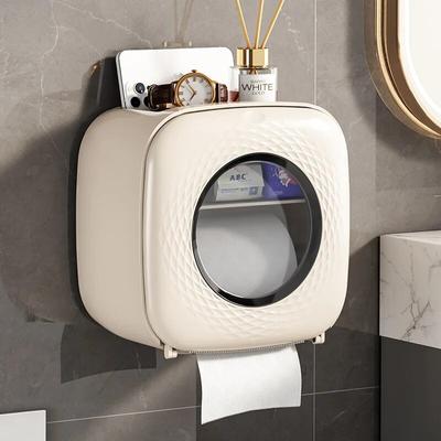 Tissue Holder Storage Box Bathroom Supplies Tissue Holder Wall Mounted Double Layer Waterproof and Dustproof Tissue Holder