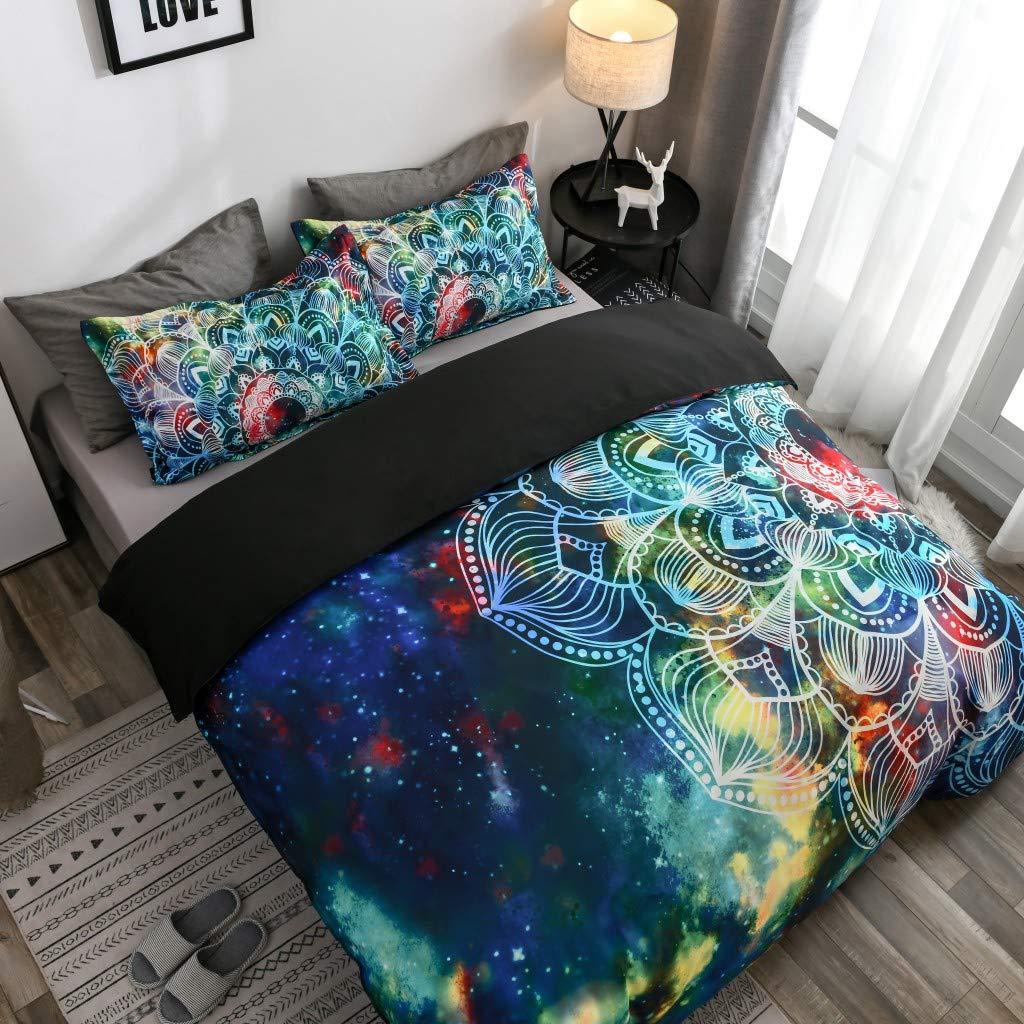 Watercolor Geometric Art Bedding Three-Piece Quilt Cover