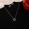 Abdesigns Diamond Pendant Set, Silver Plated Indian Pendant Set,Pendant Set, Synthetic Lab Grown Diamond Pendant Chain