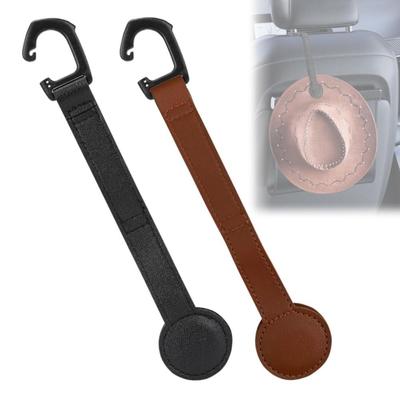 PU Leather Cowboy Hat Holder for Truck Space Saving Easy Installation Headrest Hat Clip Storage Keep Hat Shape Multifunctional
