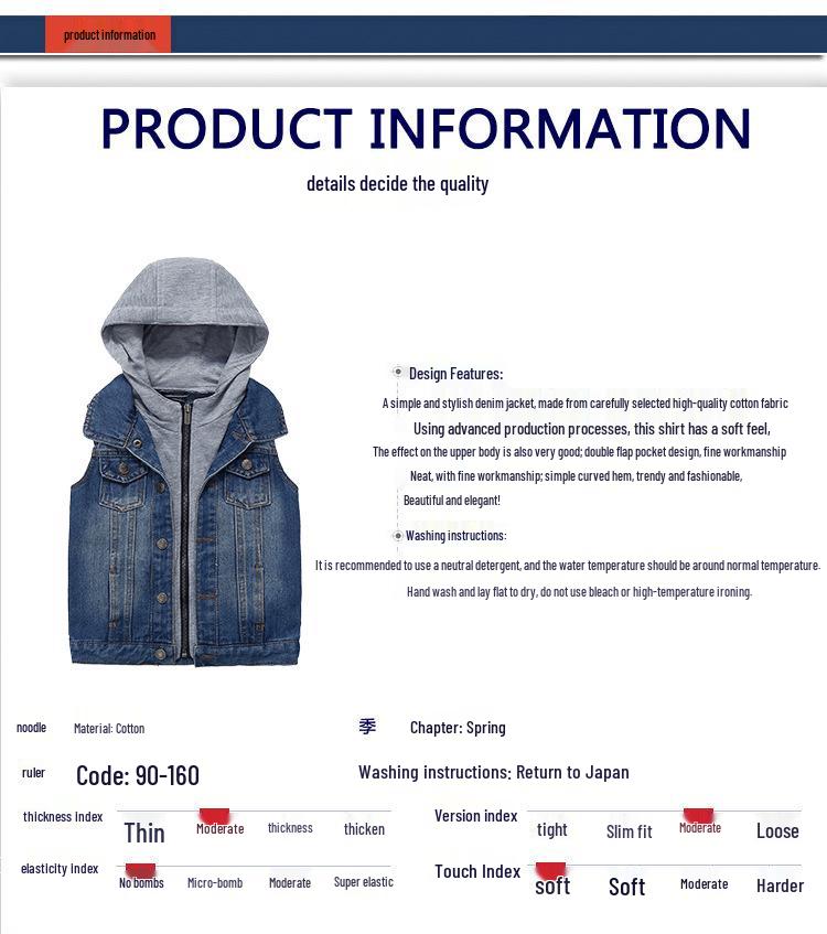 Kinder-Frühlings-/Herbst-Denimweste – Lässiger Stil für Jungen & Mädchen 2021