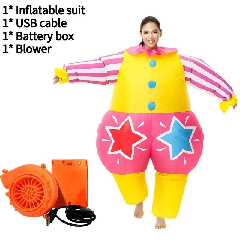 Colorful Adult Inflatable Clown Costume For Festive Occasions And Halloween Parties