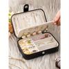 1pc Large Capacity Jewelry Box, Minimalist Leather Jewelry Storage Case, Portable Solid Color Rectangular Jewelry Organizer Box, PU Leather Travel