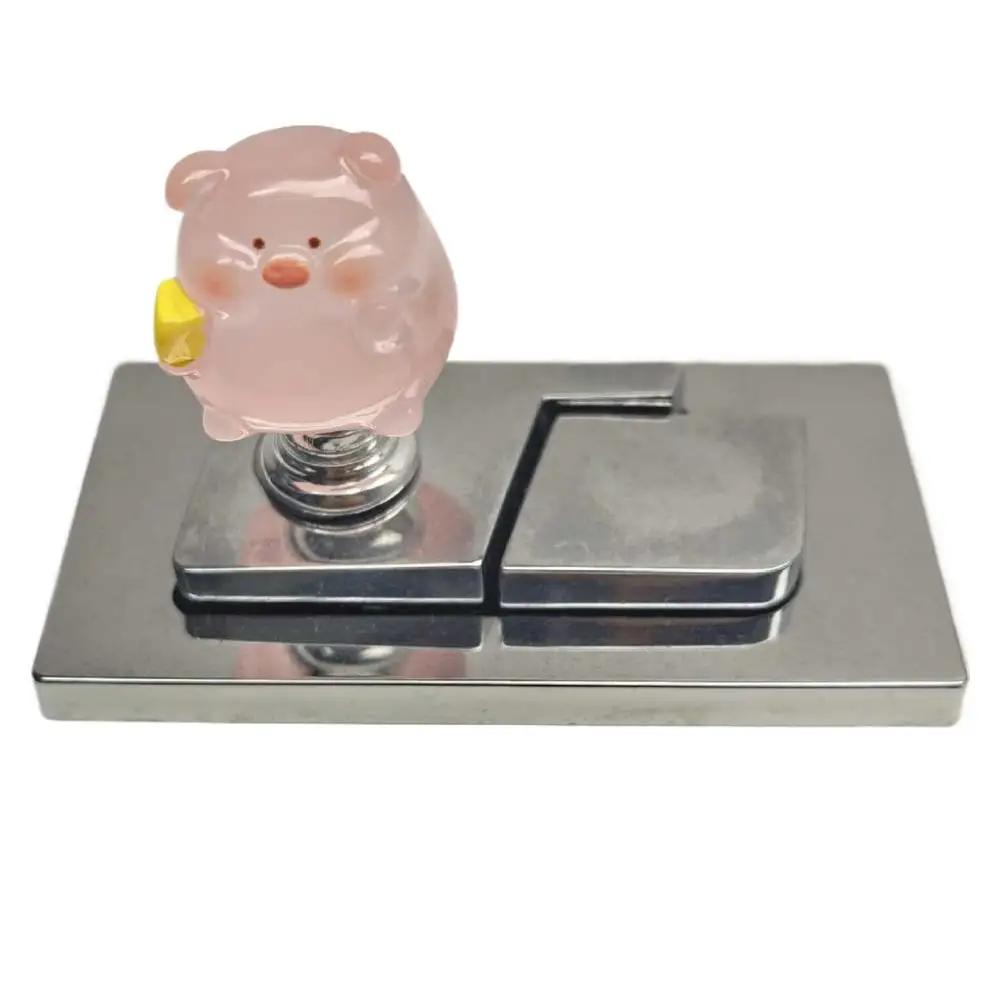 Creative Glow-in-the-dark Pig Toilet Button Universal Toilet Bathroom Key Cover Lifter Press Button Tank Auxiliary Water H4J7