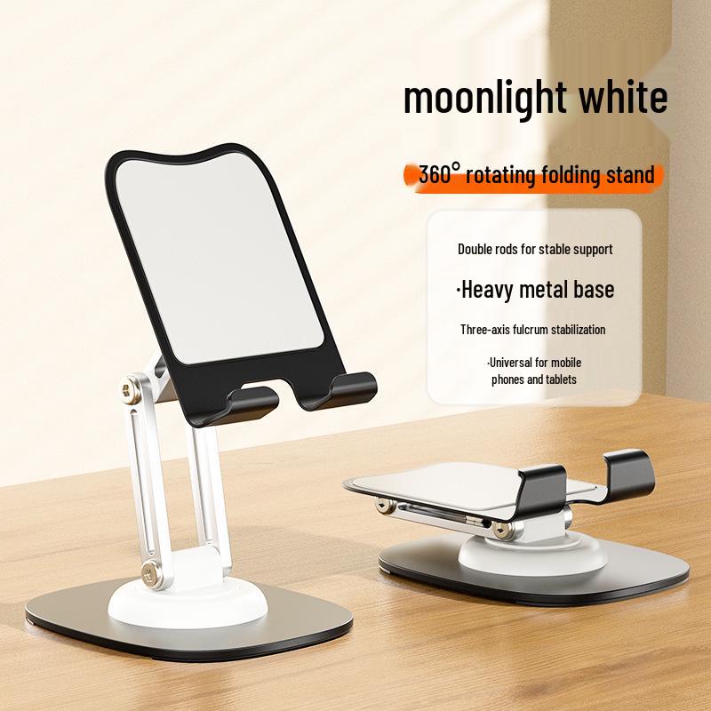 360° Rotating Dual-Axis Metal Phone & Tablet Stand for Binge-Watching and Live Streaming