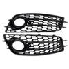 1 Pair Honeycomb Front Fog Light Grille Cover Bezel Trim Frames Left And Right Side Compatible For A4 B8 S-Line 2008-2012 8K0807682C 8K0807681C