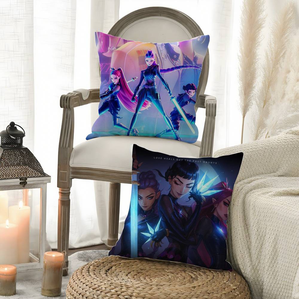 Anime Kpop D-Demon H-Hunters Pillow Case Sofa Short Plush Double-sided HD Printing Room Home Office Gift Cushion Cover