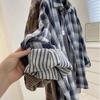 Camisa Xadrez Feminina Primavera/Outono: Blusa de Botão Jovem e Casual