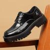 Men's Big Size Thick Sole Height Increasing Business Casual Lace Up Leather Shoes Formal Wedding Oxford Shoes For Men Shoes