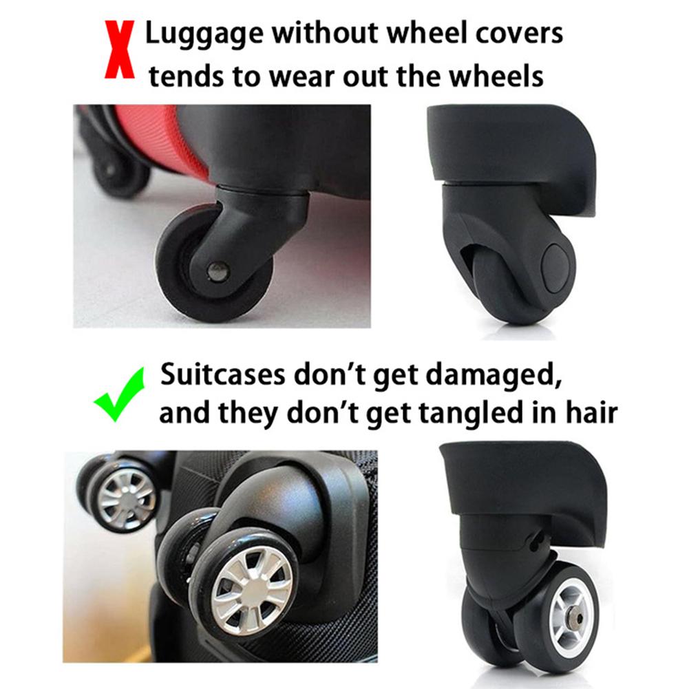 8pcs Universal Luggage Suitcase Wheels Silicone Wear Resistant Trolleys Case Caster For Suitcase