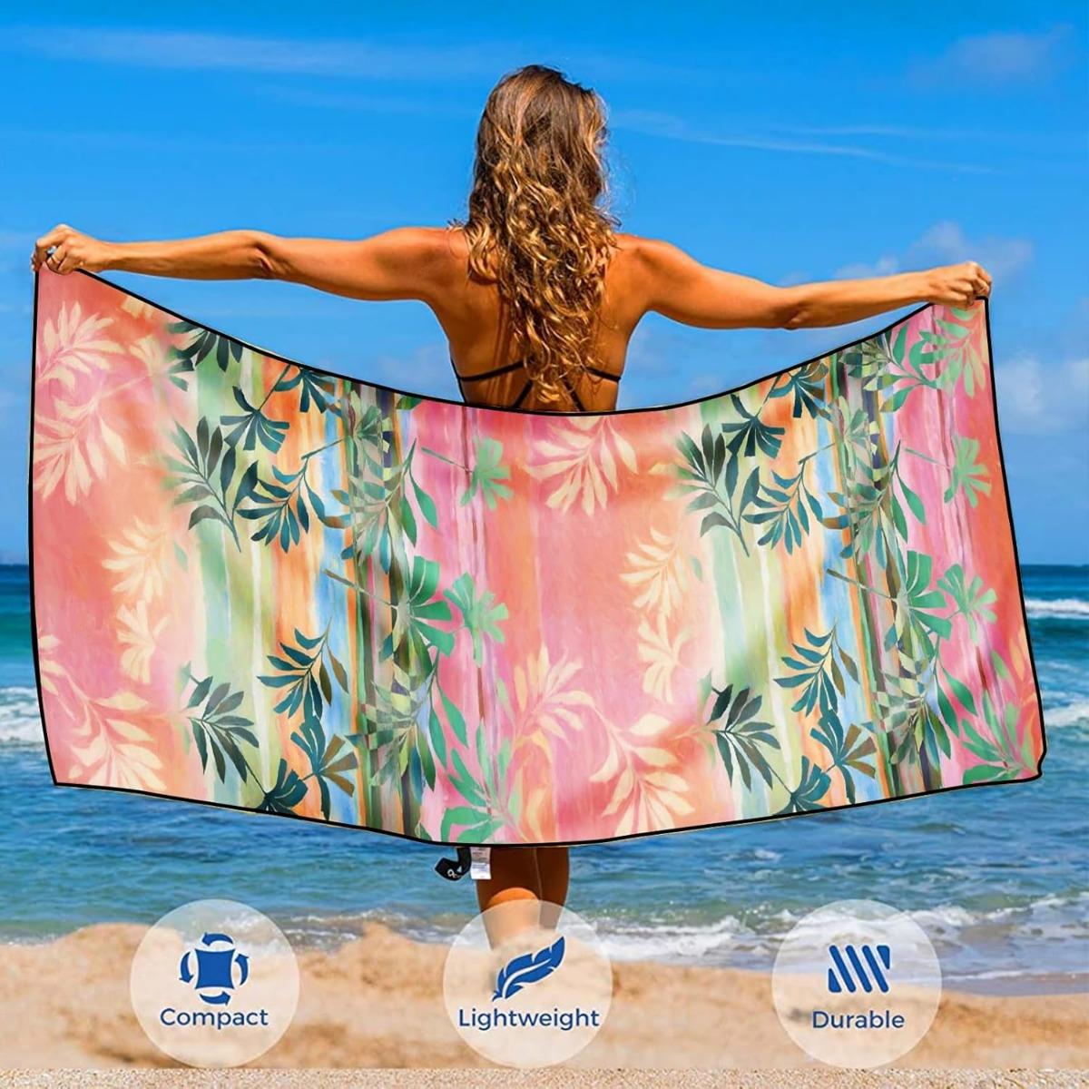 

Beach Towel Microfiber for Adult, Lightweight Extra Large Quick Drying Towel for Swimming Sports Beach Gym W40*H60(CM)