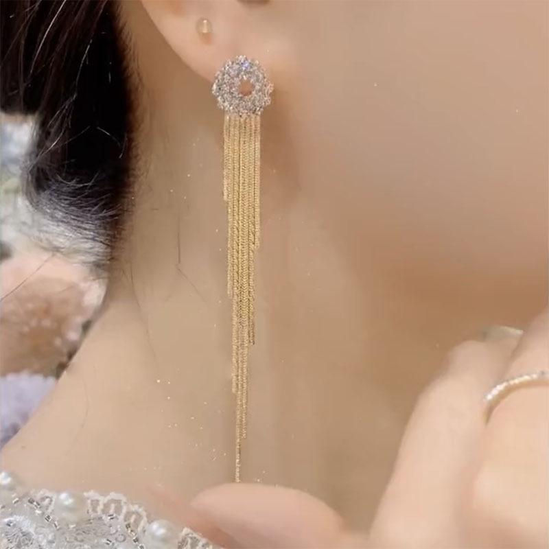 Elegante Quastenohrringe für Damen - Leichtes Luxus Silbernadel-Design