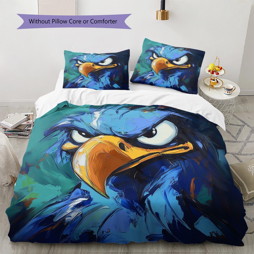 Blue Eagle  Pattern Bedding Quilt Set Quilt Cover Pillowcase Home Decoration  Gift (1 * Duvet Cover + 2 * Pillowcase, Without Core)