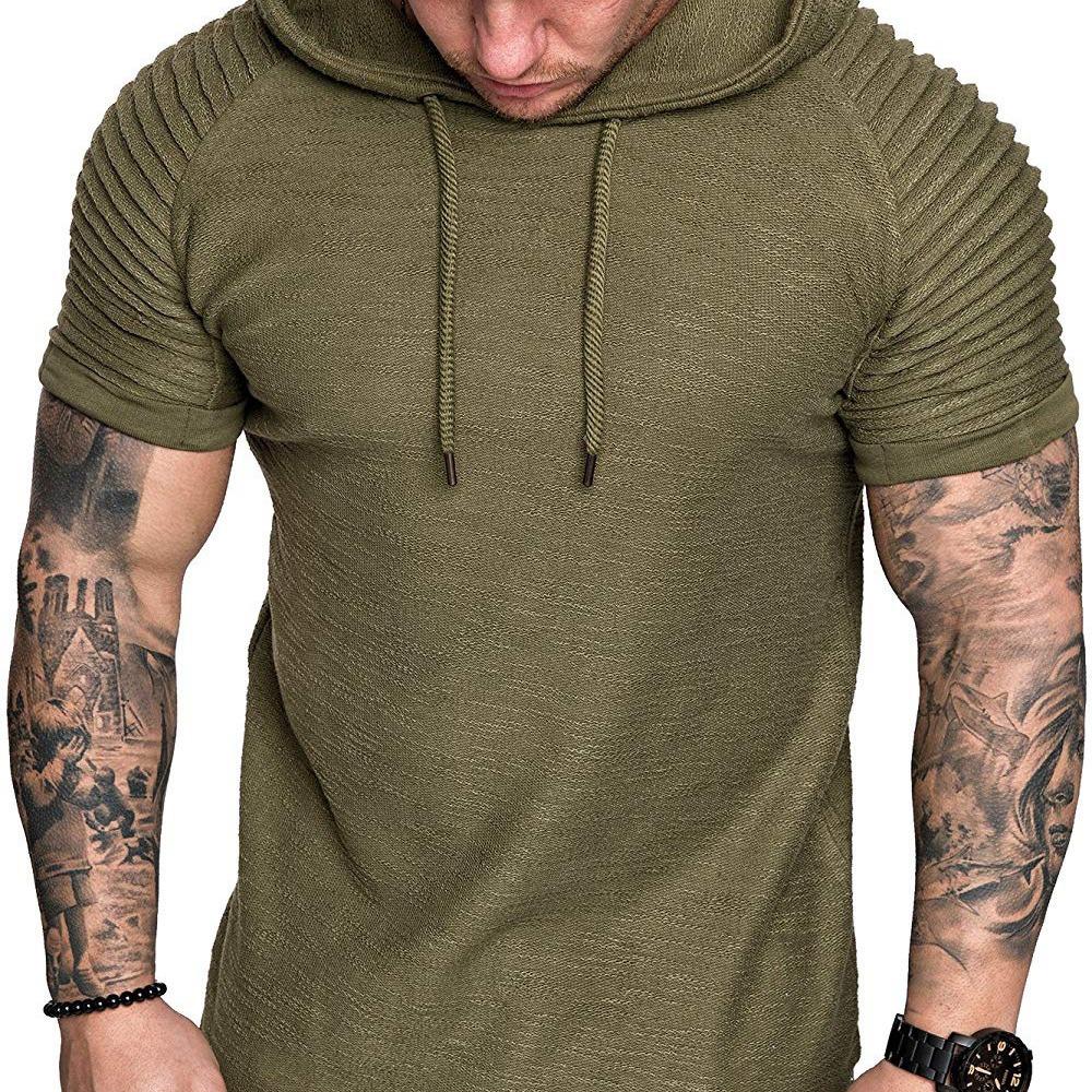 Men'S Sports Work Base Daily Wear T-Shirt Summer Men'S Solid Color Slim Fit Casual T-Shirt Short Sleeved Top