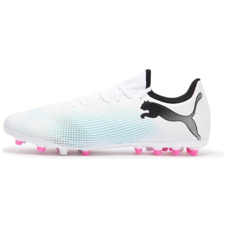 PUMA Future 7 Play MG Cleats White Blue Pink Men s 107725-01 EU 43