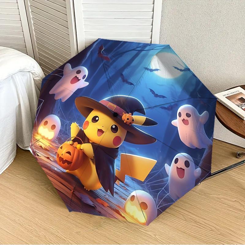 

1pc Halloween Pikachu Automatic Folding Umbrella] Durable Iron Frame & Rod, Portable Folding, Makes a Great Holiday Gift yy251016240