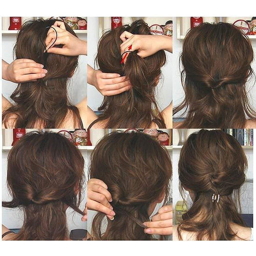 2pcs/Set Ponytail Creator Plastic Loop Black Pony Topsy Tail Clip Hair Accessories Braiding Maker Styling Tool For Women Girls