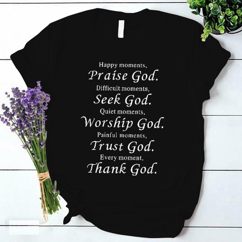 Trust God Thank God Harajuku Tshirt Lovely Faithful Vintage Clothes High Street Kpop Tees 90s Trend Graphic T Shirts Camisetas