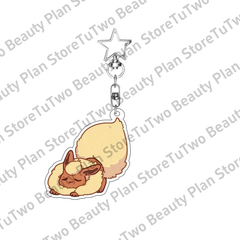

Kawaii Cartoon Anime Eevee Sylveen Glaceon Flareon Jolteon 5cm Acrylic Keychain Accessories Cute Bag Pendant Gifts for Friends about 5cm