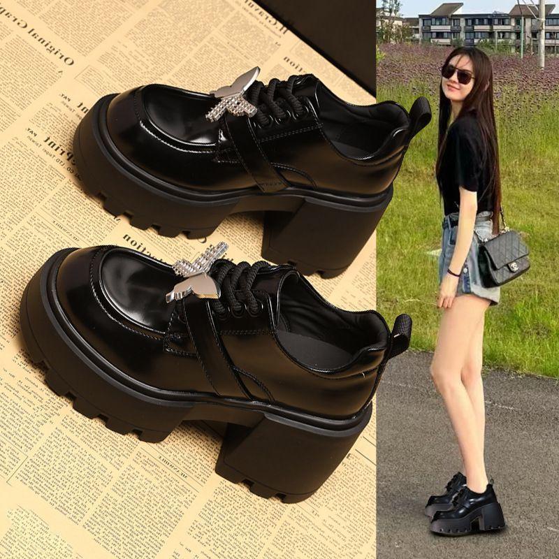 Small thick-soled inner heightening loafers for women's spring and autumn 2025 new muffin soft-soled single shoes trend