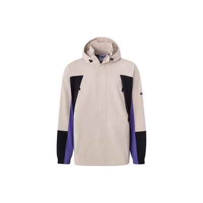 Adidas Originals Colorblock Loose Long Sleeve Hooded Sports Jacket Men Outerwear Earthy-Brown JF2855