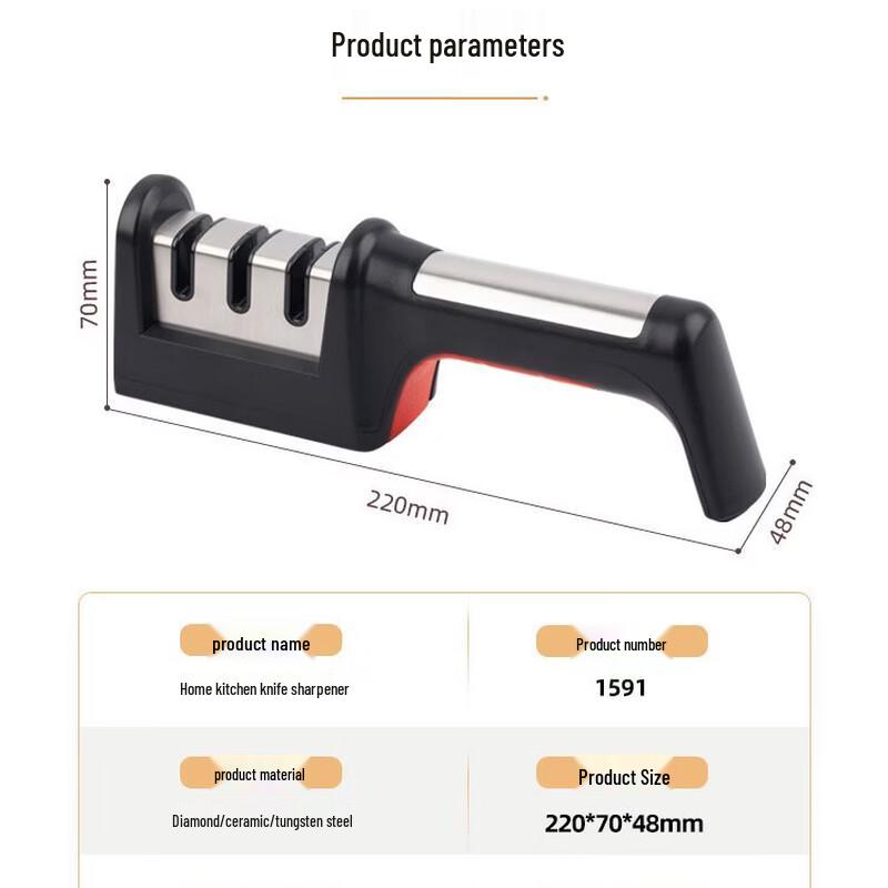 

Diamond 3-Stage Manual Kitchen Knife Sharpener