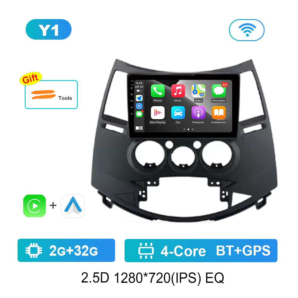 

9-дюймовый автомобильный видео-мультимедийный проигрыватель на ОС Android для Mitsubishi Grandis1 2003 - 2011 WiFi 4G Carplay Auto Tools GPS Navi Bluetooth