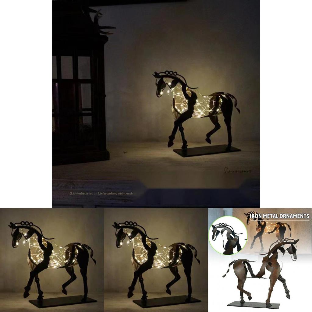 Adonis Pferde Metallskulptur Mit Beleuchtung Für Heimdekoration Und Geschenk