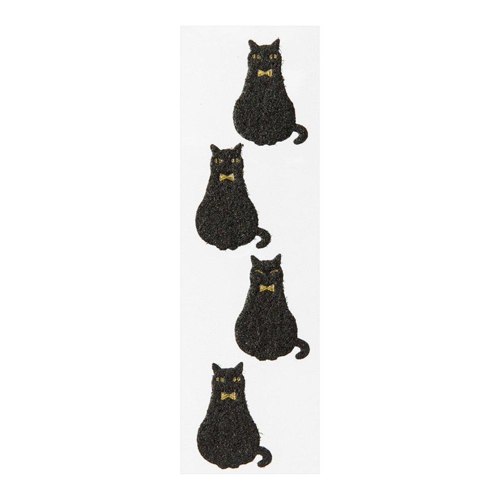 Midori Letter Black Cat Design with 86413006 Set, Stickers,