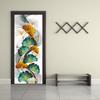 3D Colorful Ginkgo Biloba Door Sticker Wall Mural Living Room Bedroom Door Wallpaper Wall Stickers Self Adhesive Waterproof Decor