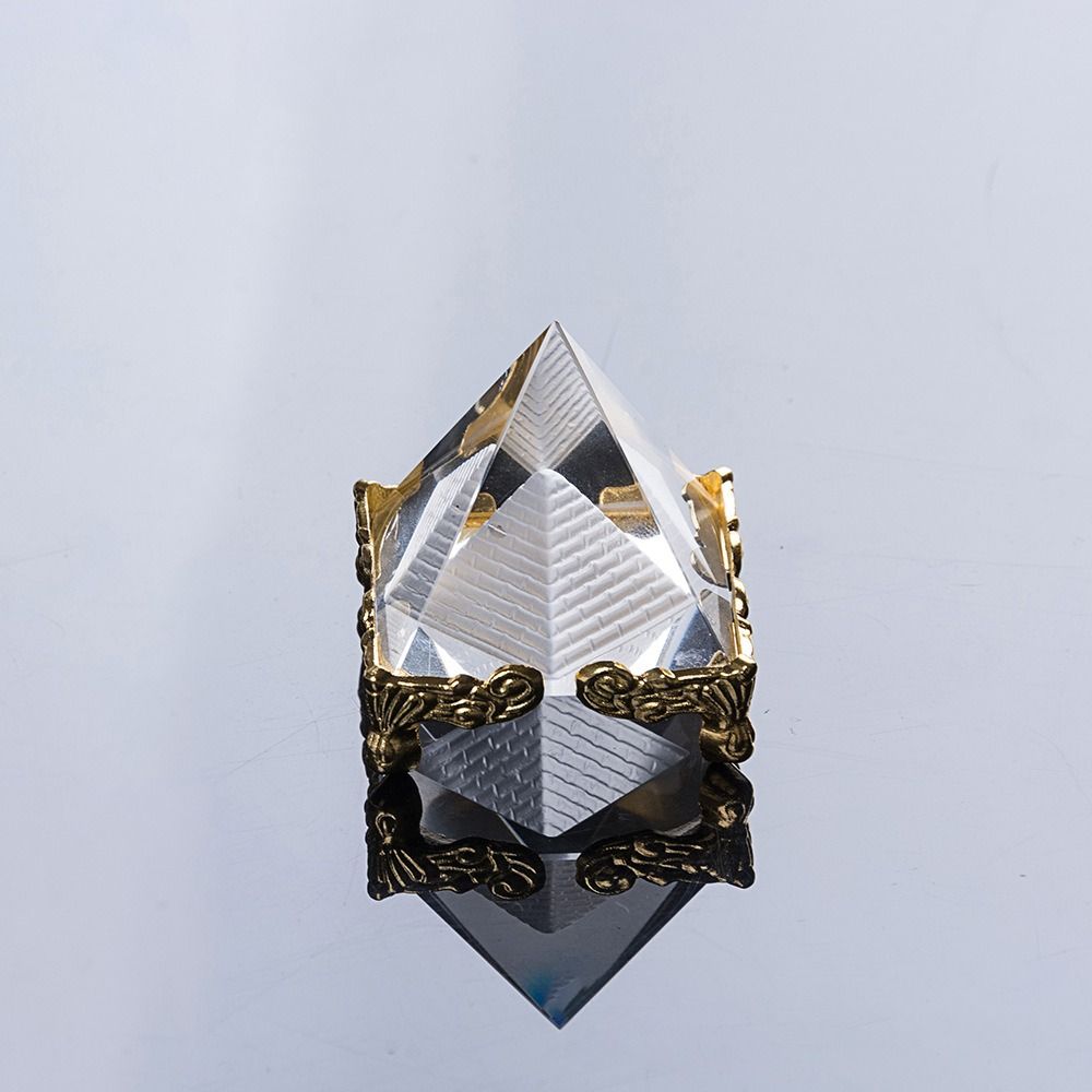 Mini Crystal Pyramid Crafts Triangle Desktop Ornament Crystal Pyramid Statue Living Room
