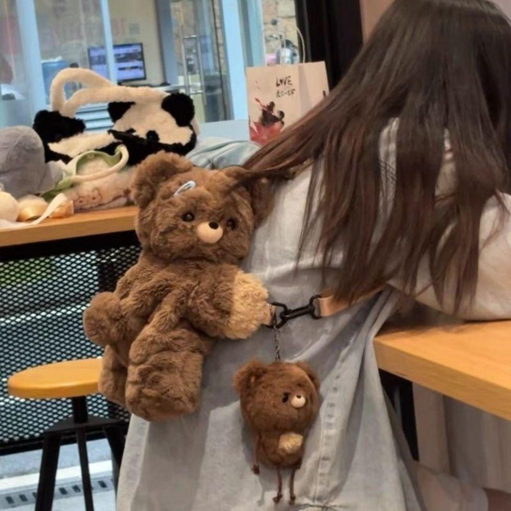 New Cute Shoulder Bag Plush Cartoon Backpack Doll Gift Bear Bag Women Girls