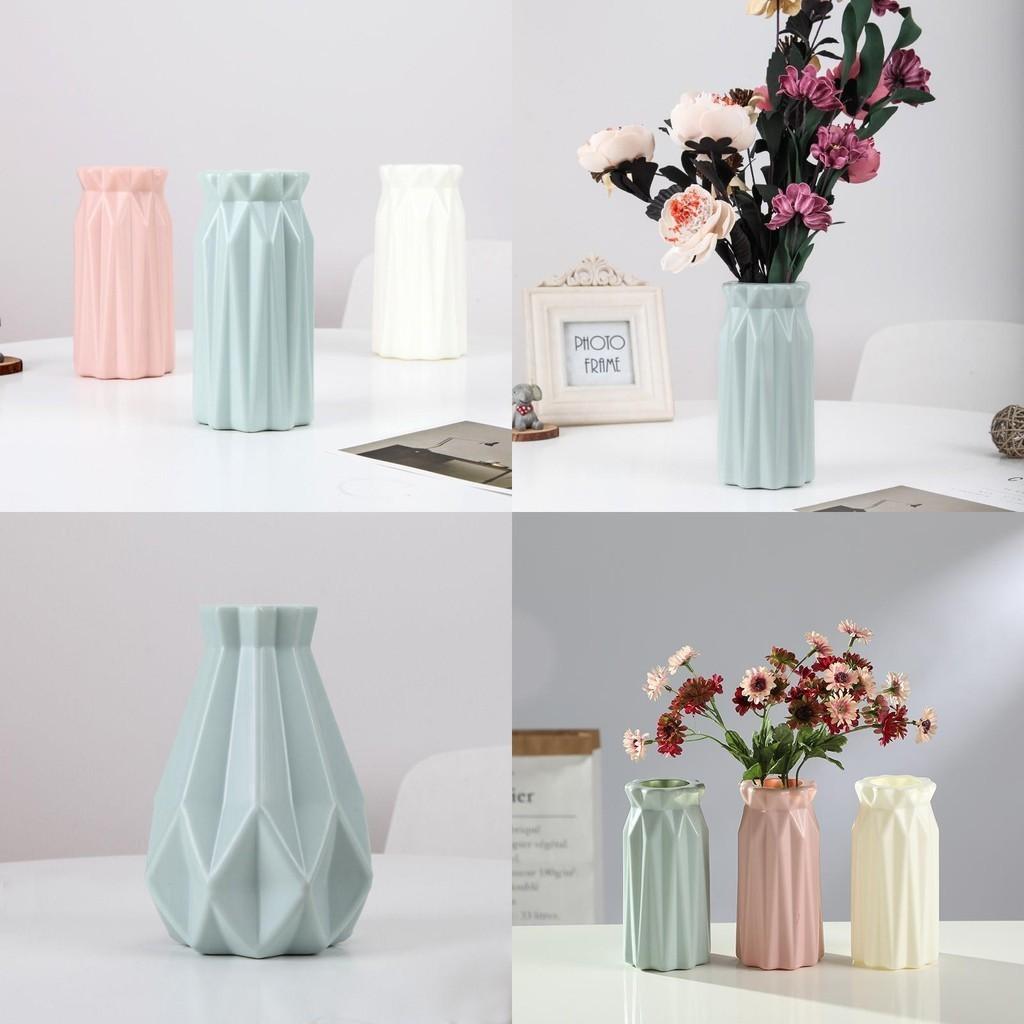 Elegant Origami Plastic Vase Imitation Ceramic Flower Pot For Stylish Home Decor