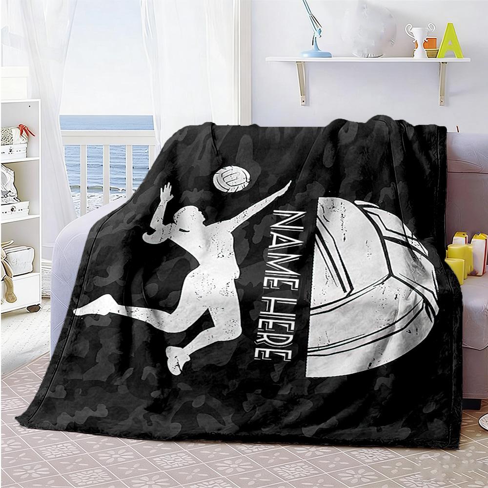 Play Volleyball888 Personalized Text Blanket Multi-purpose Personalized Blanket Comfortable Perfect for Living Room Seaside Nap Chair